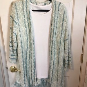 CJ Banks cardigan and t-shirt.